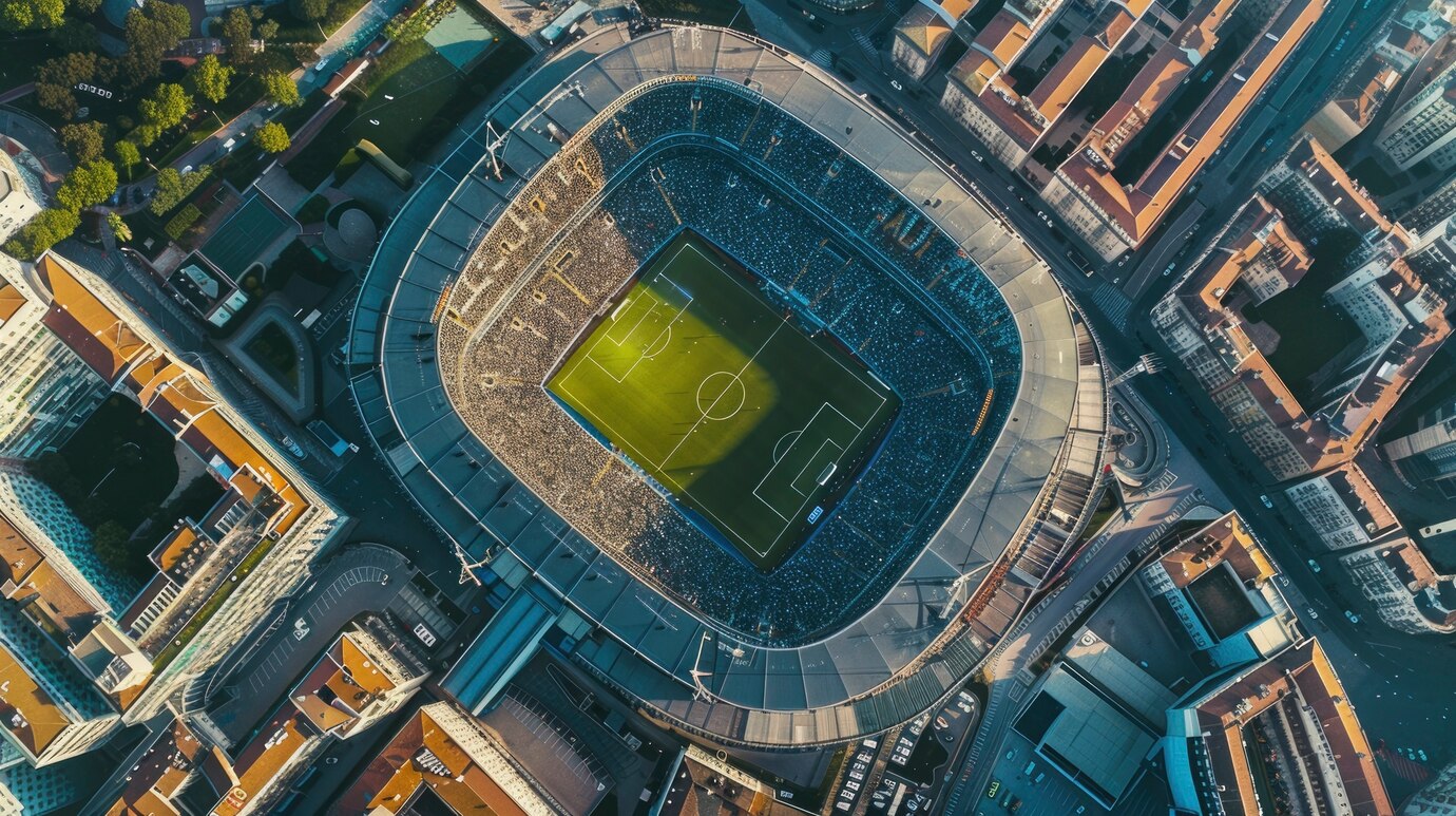 Affiche stade vue aérienne Football