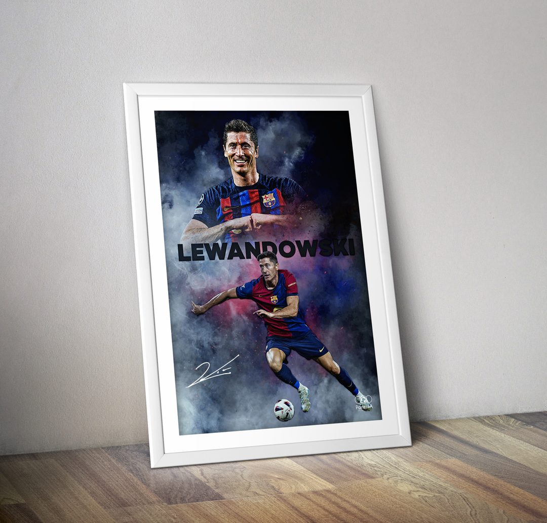 Affiche Robert Lewandowski joueur de foot FC Barcelone