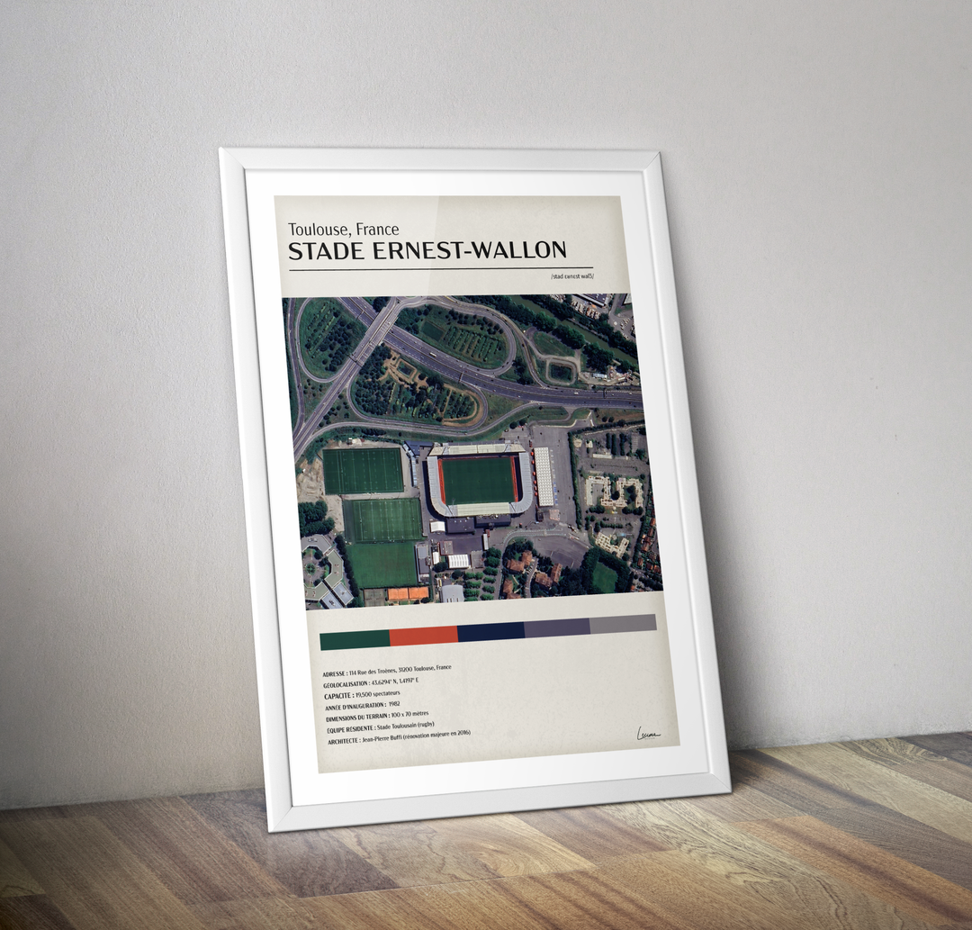 Affiche stade Enest wallon I Affiche rugby Stade toulousain