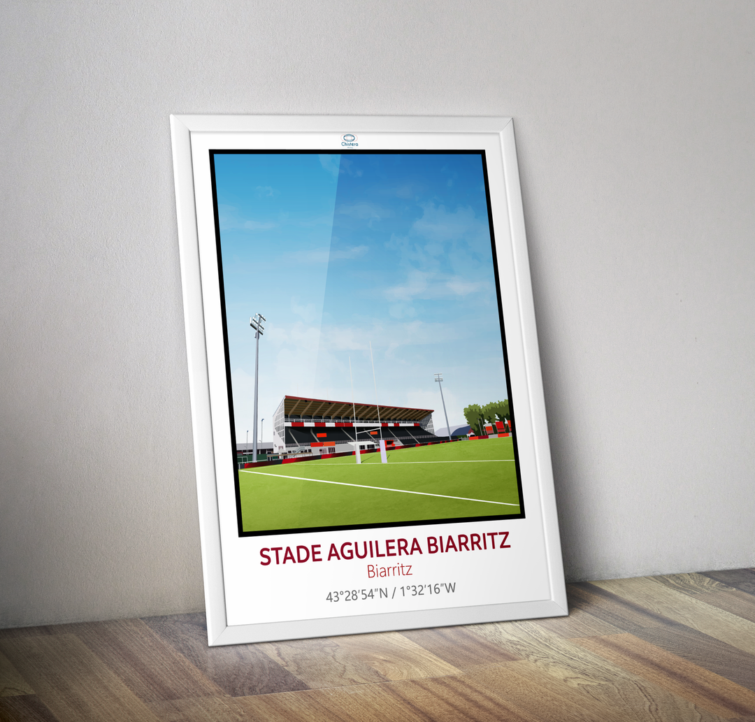 Affiche stade de rugby de Biarritz I Stade Aguilera I Biarritz Olympique