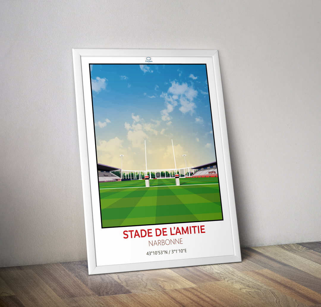 Affiche stade rugby Narbonne stade de l'amitié I Affiche sportive
