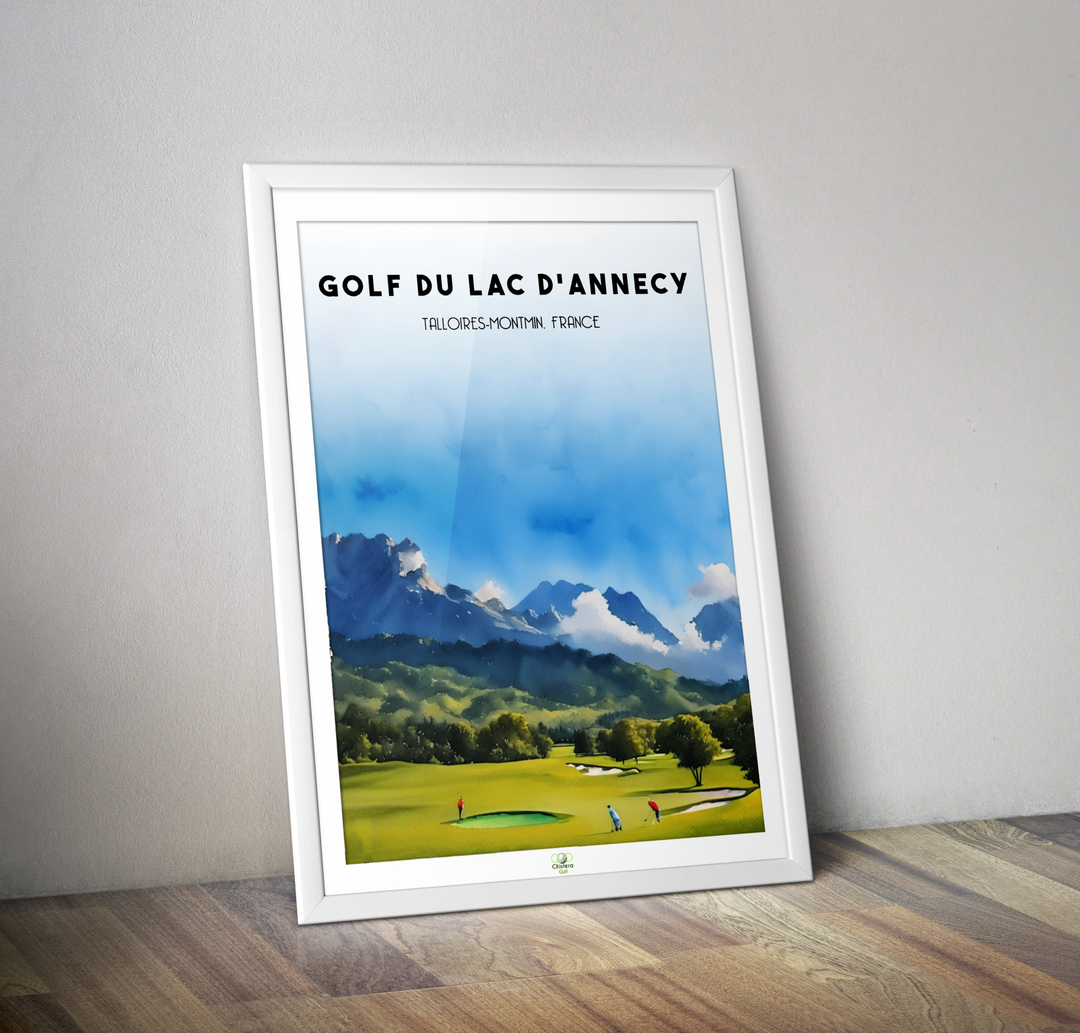 Affiche golf du lac d'Annecy I Golf architecte Cecil BLANFORD