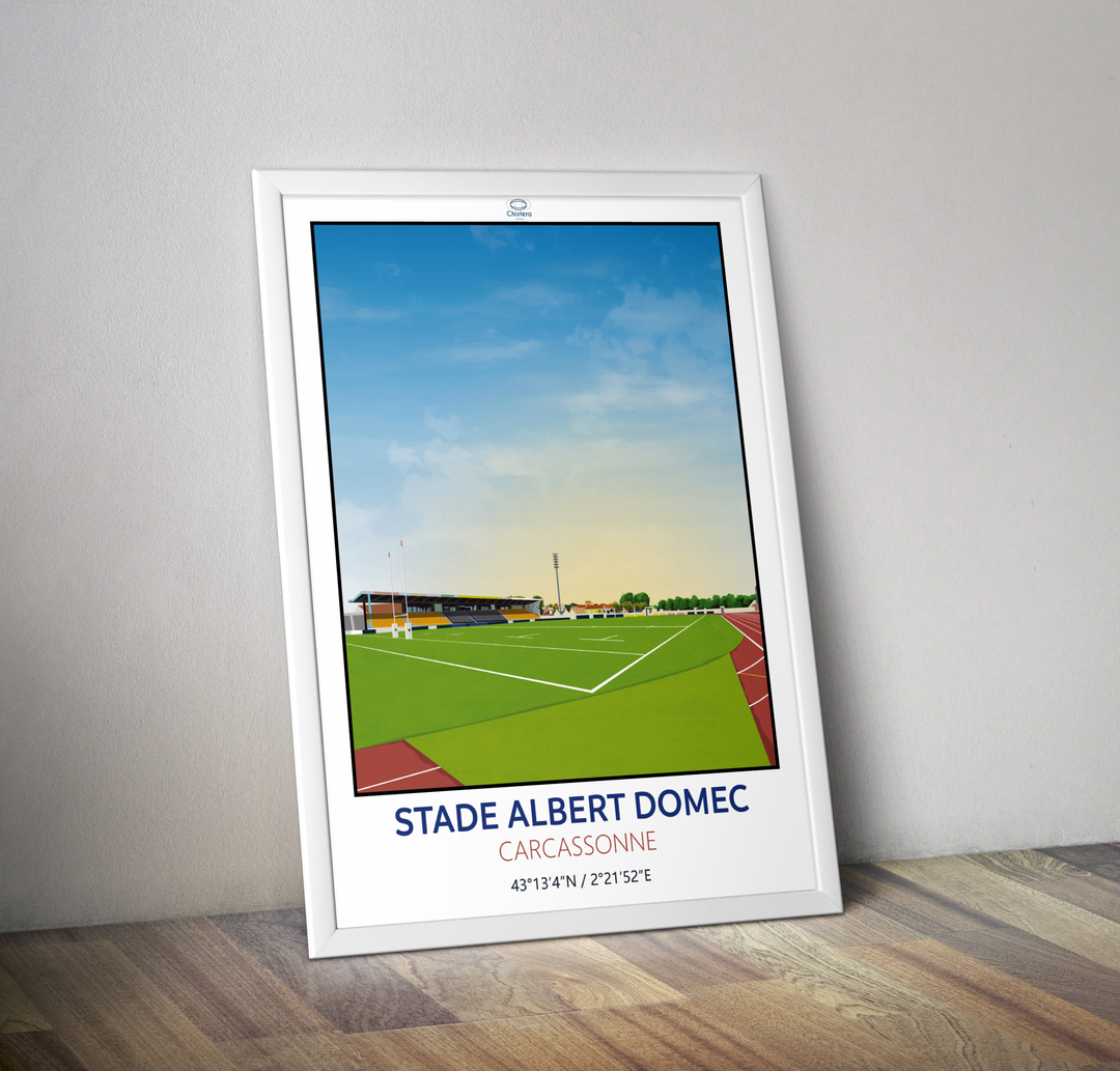 Stade rugby Carcassonne I Affiche rugby stade Albert Domec