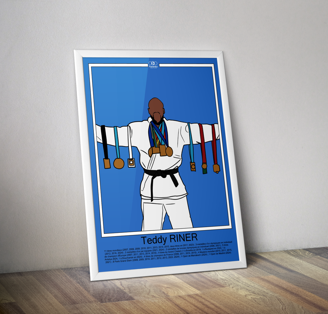 Affiche champion judo Teddy Riner I Affiche médailles judo