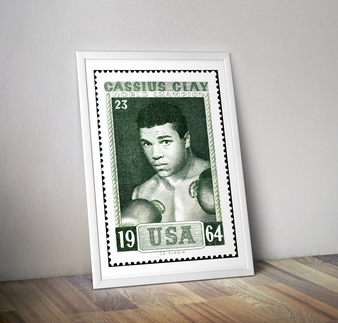 Affiche boxe Cassius Clay USA I Affiche Mohamed Ali world champion