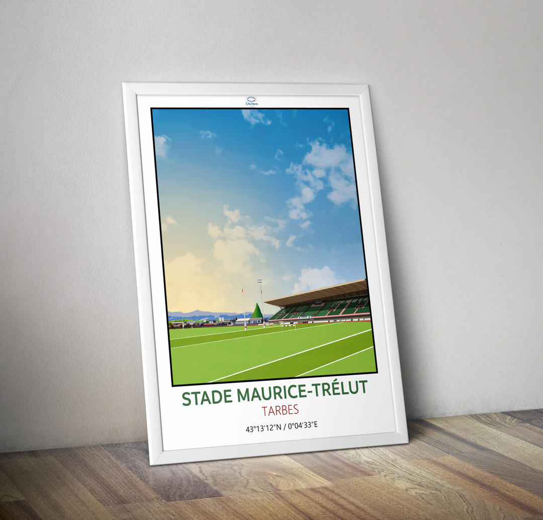 Affiche stade rugby Tarbes Maurice Trélut I Stade de rugby de Tarbes