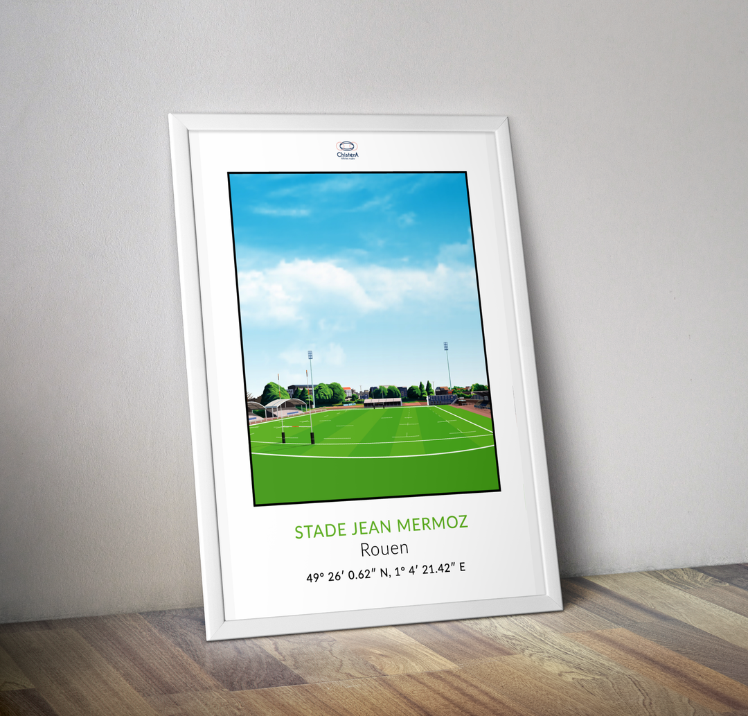 Affiche stade de rugby Jean Mermoz Rouen