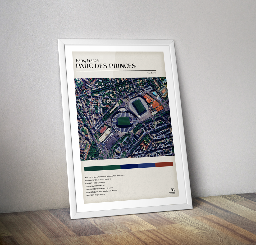 Affiche vue aérienne Parc des Princes Paris I Affiche PSG
