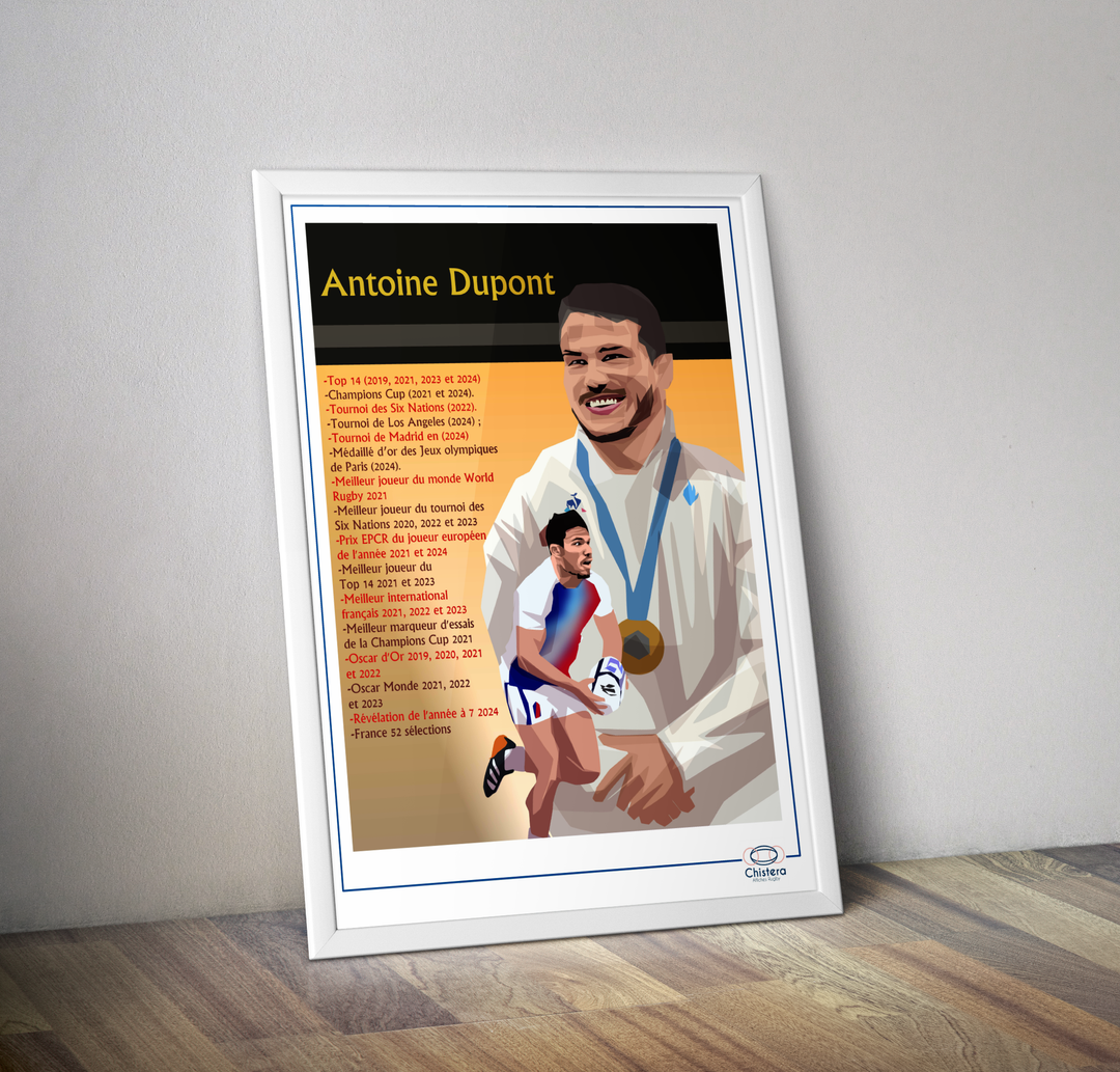 Affiche Antoine Dupont palmarès I Affiche rugby