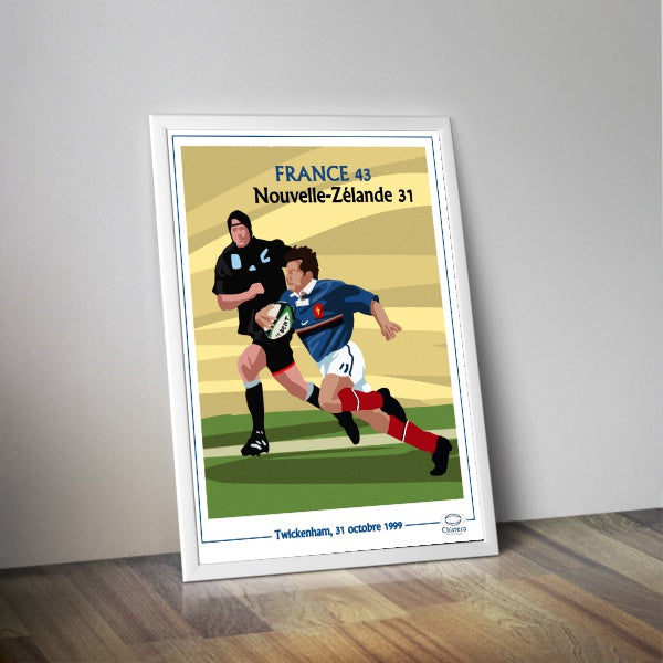 Affiche match France contre la Nouvelle Zélande en 1999 I Match de rugby