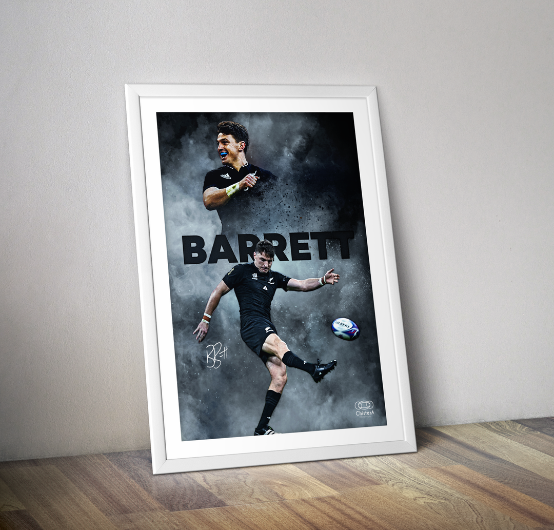 Affiche Beauden Barrett I Affiche joueur rugby All Black