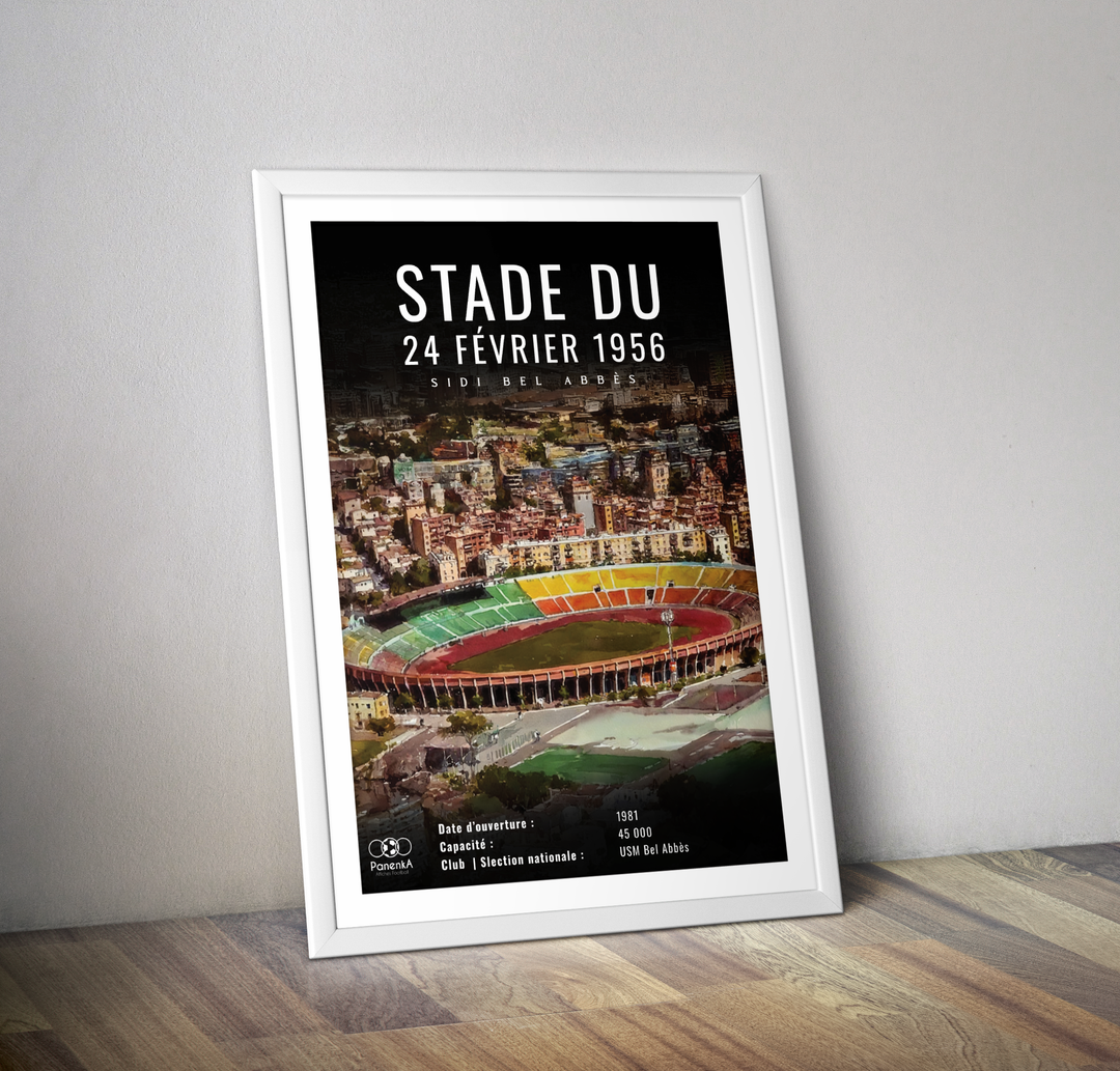 Stade 24 février 1956 Sidi Bel Abbès Algerie I Affiche stade de foot Algérie