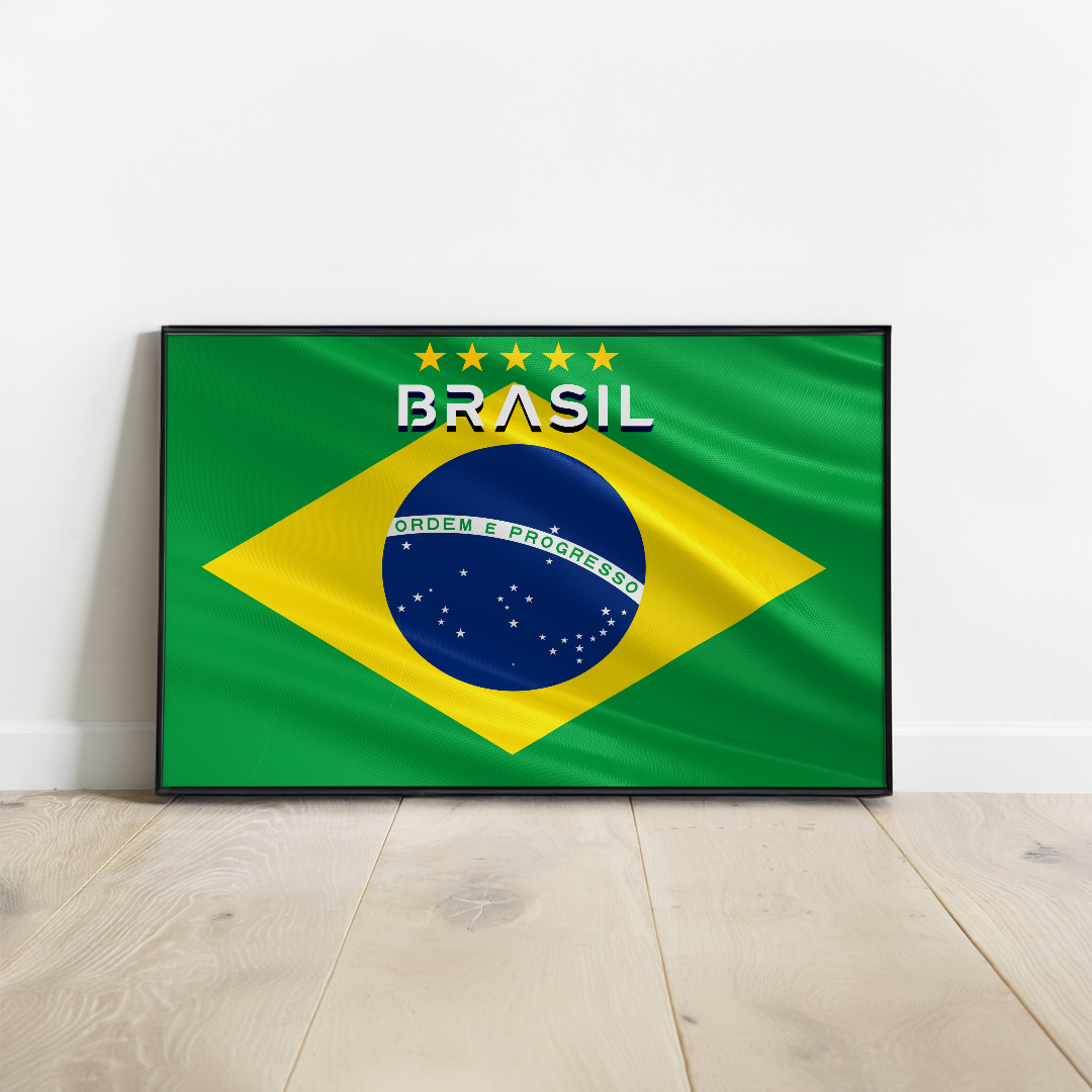 Affiche drapeau Brésil I Affiche Brasil flag