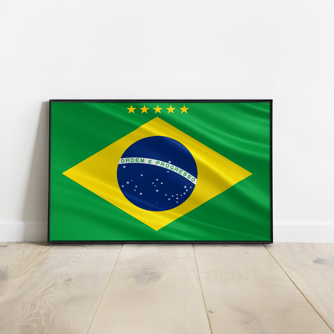 Affiche drapeau Brésil I Affiche foot champion du monde I Flag poster