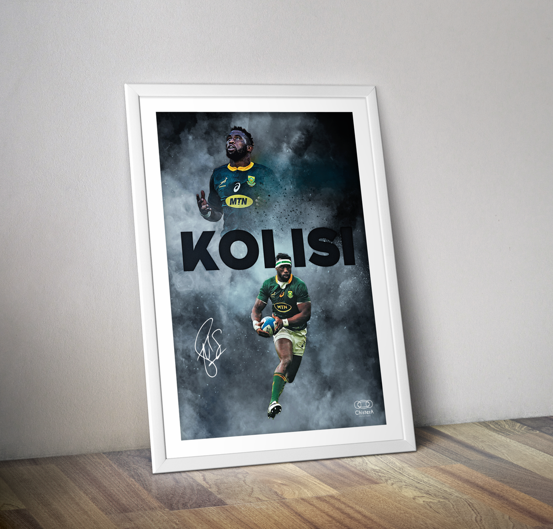 Affiche Siya Kolisi rugby Afrique du Sud I Affiche rugby
