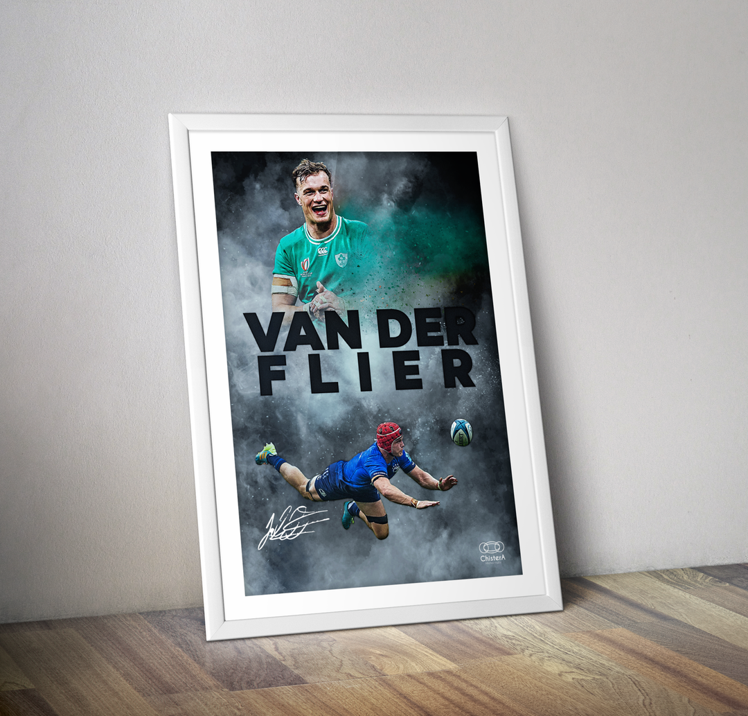 Affiche rugby Josh Van Der Flier I Affiche légende rugby