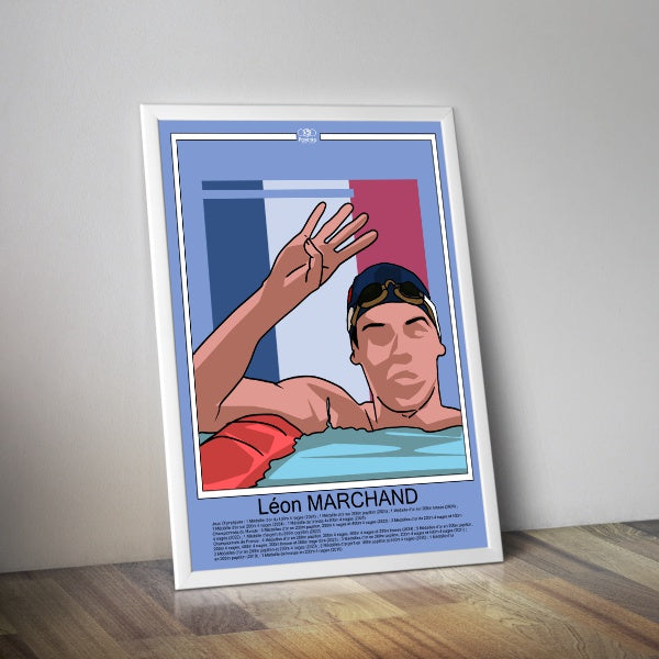 Affiche Leon Marchand I Affiche JO Paris 2024 natation