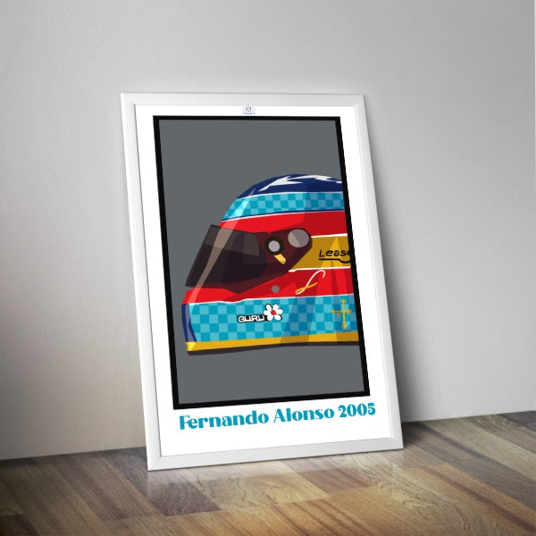 Affiche casque Fernando ALONSO 2005 I Formule 1 I Course auto