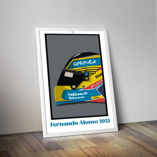 Affiche casque Alonso 2023 I Formule 1 I Course automobile