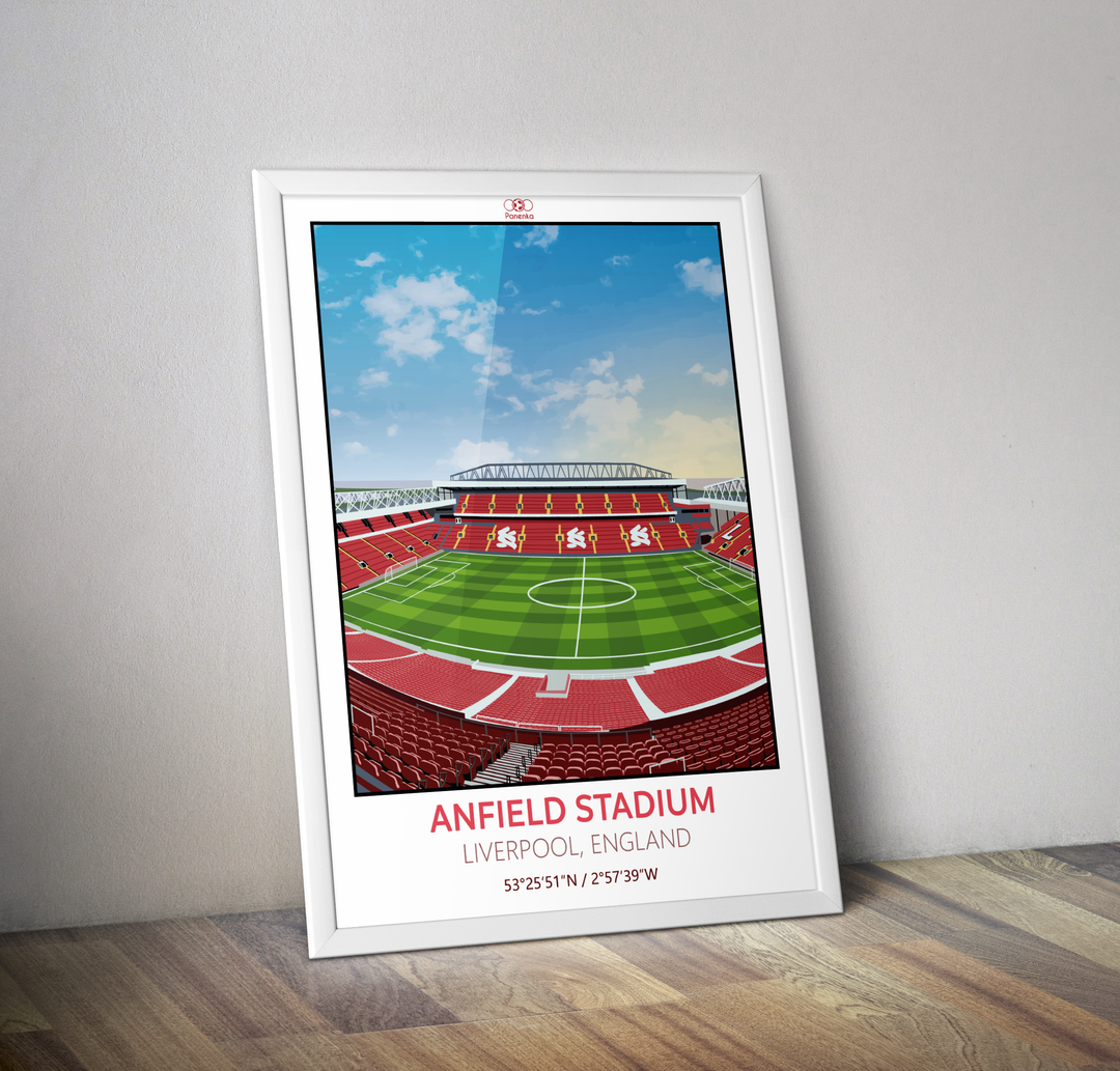 Affiche stade Anfield Liverpool England I Affiche stade Anglais
