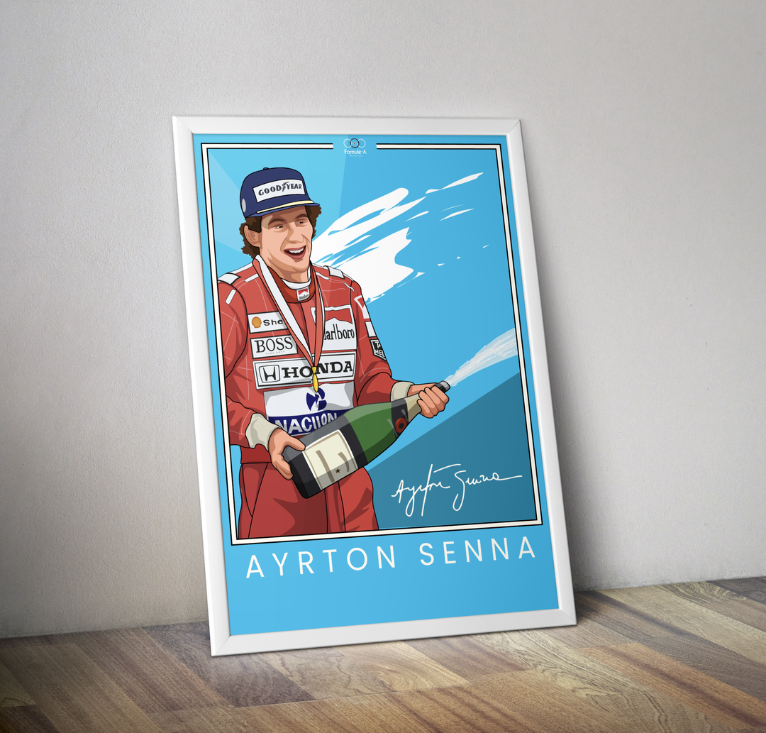 Affiche Ayrton Senna I Poster formule 1 Mc Laren Honda