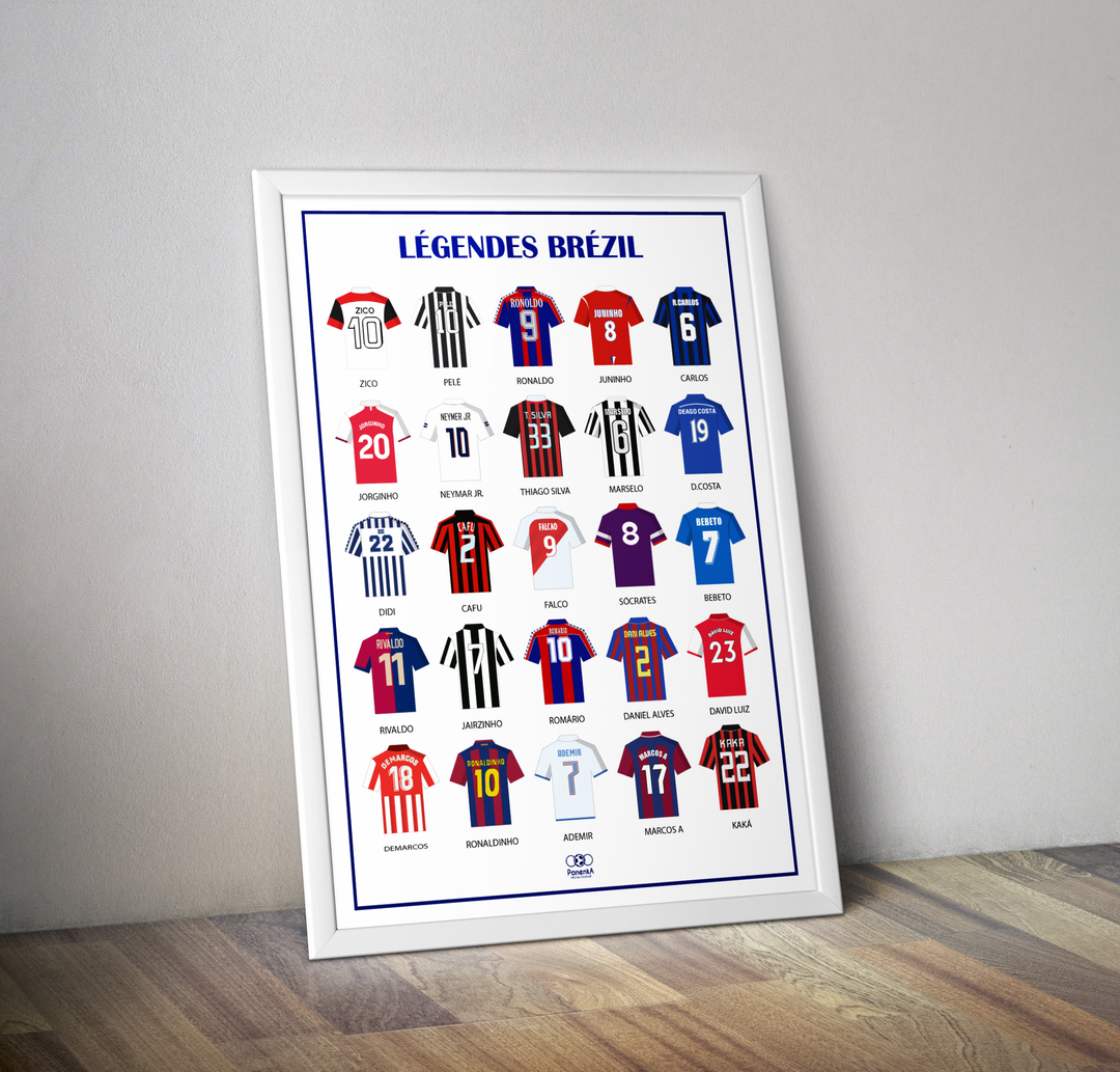 Affiche légendes du Brésil I Soccer legends Brésil