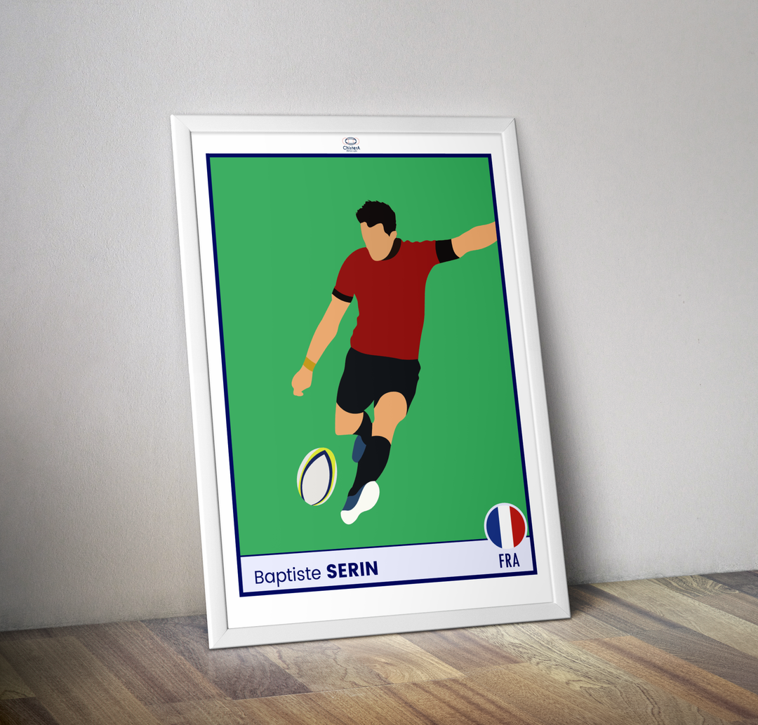 Affiche rugby vignette POP ART Baptiste SERIN joueur de rugby
