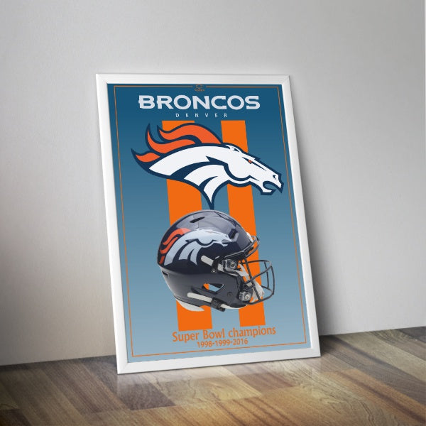 Casque NFL Broncos Denver I Affiche football américain