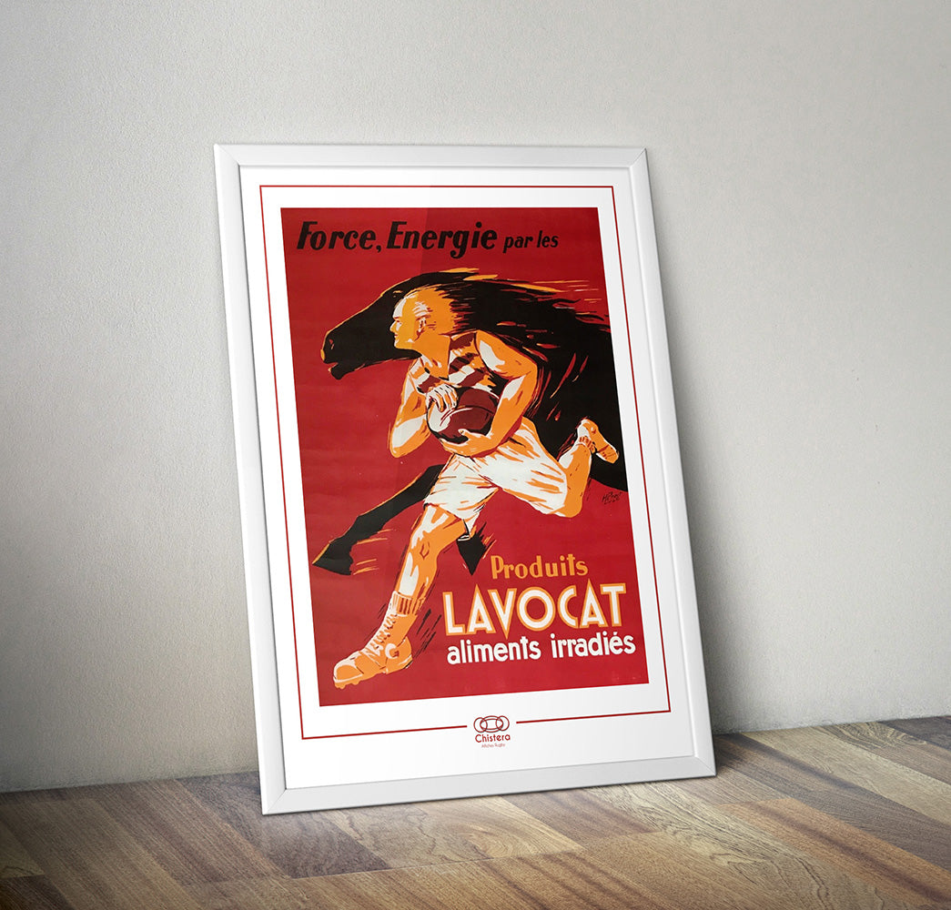 Affiche Lavocat I Pub rétro I Pub vintage I Pub rugby I Publicité rugby