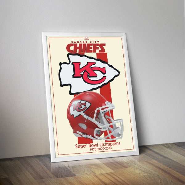 Casque Kansas city Chiefs affiche football américain I Affiche NFL