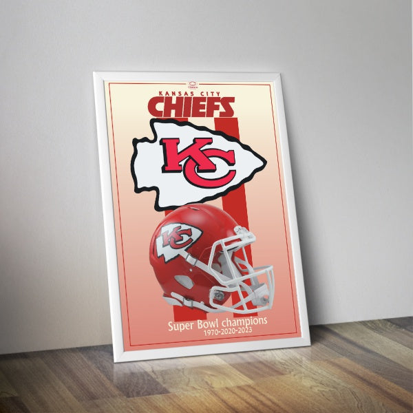 Affiche casque NFL Kansas city Chiefs