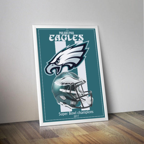 Poster casque NFL Eagles de Philadelphia I Affiche NFL football américain