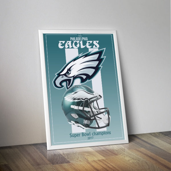 Affiche casque NFL Eagles Philadelphia super bowl
