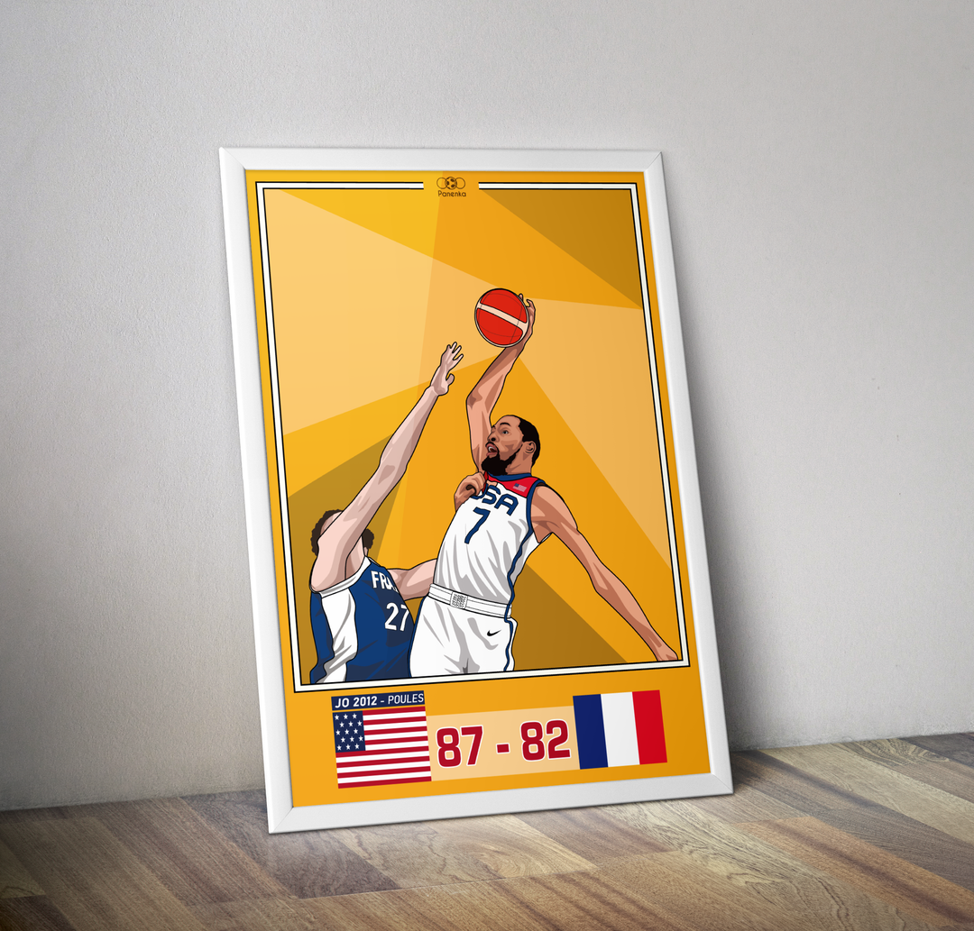Affiche basket Rudy Gobert et Kevin Durant JO 2012