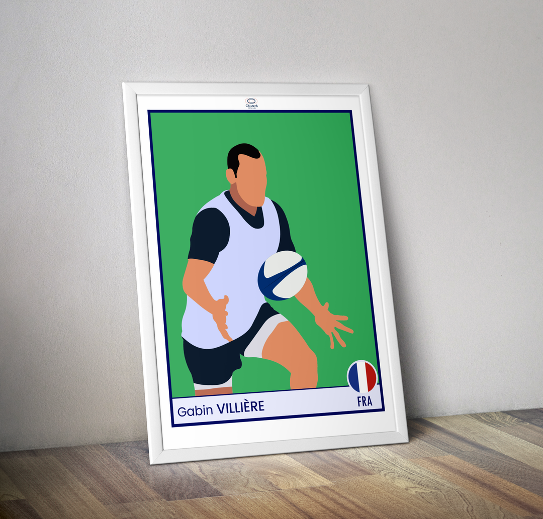 Affiche rugby vignette POP ART Gabin Villière I Affiche rugby