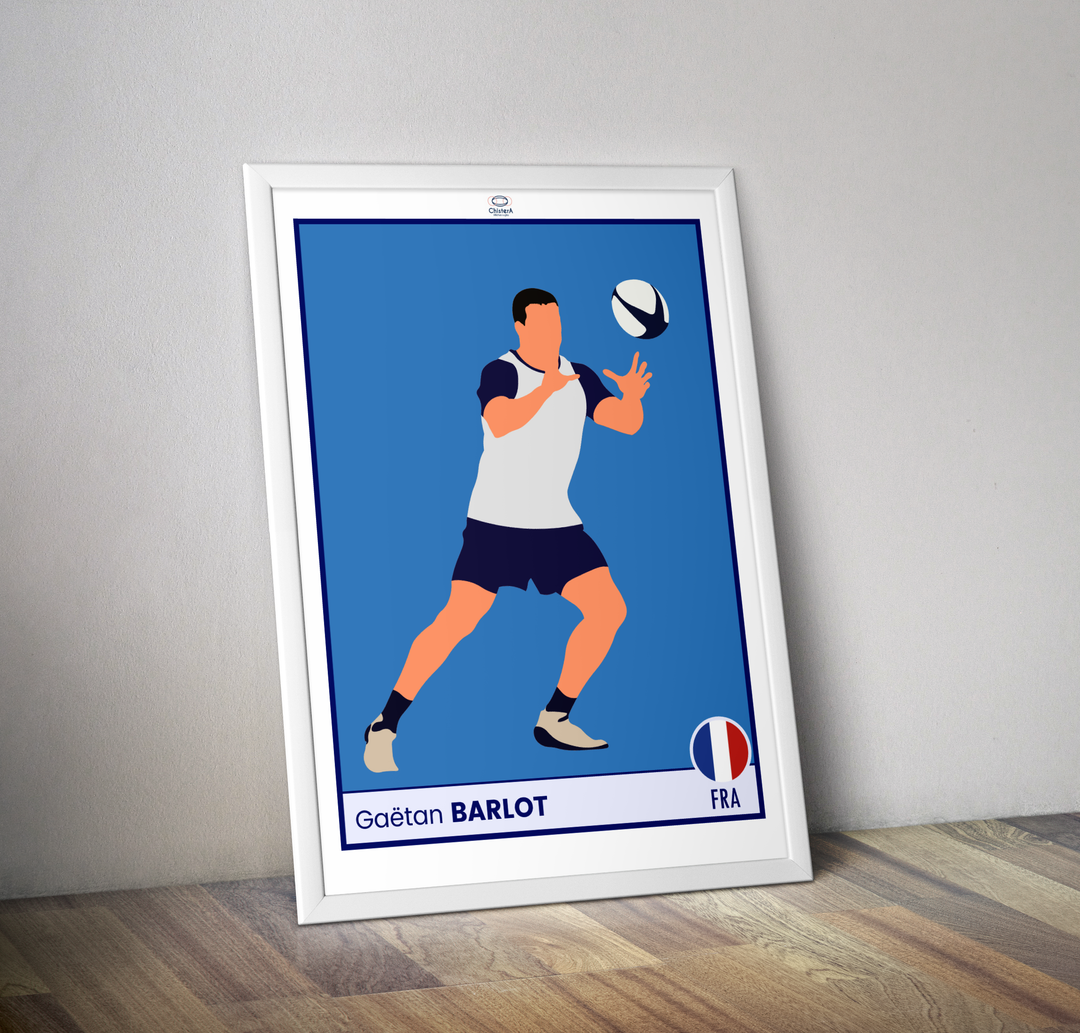 Affiche rugby vignette POP ART Gaetan Barlot I Affiche rugby