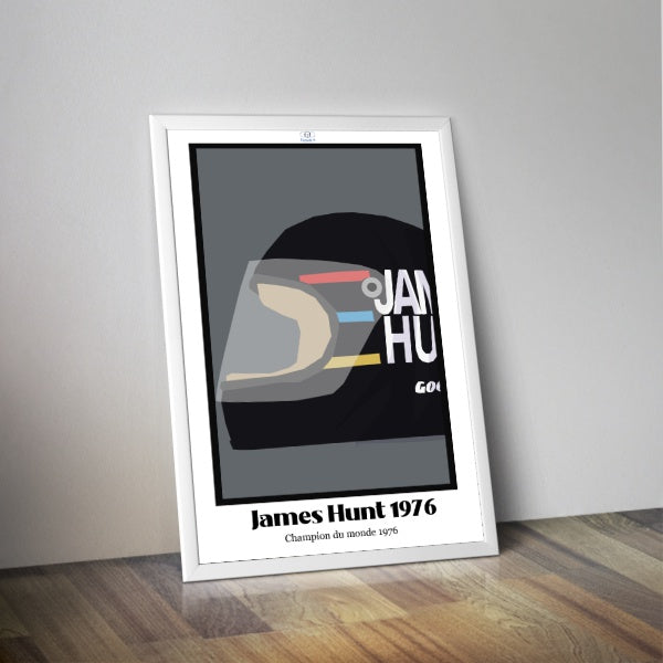 Affiche du casque James Hunt 1976 I Pilote F1 I Course auto