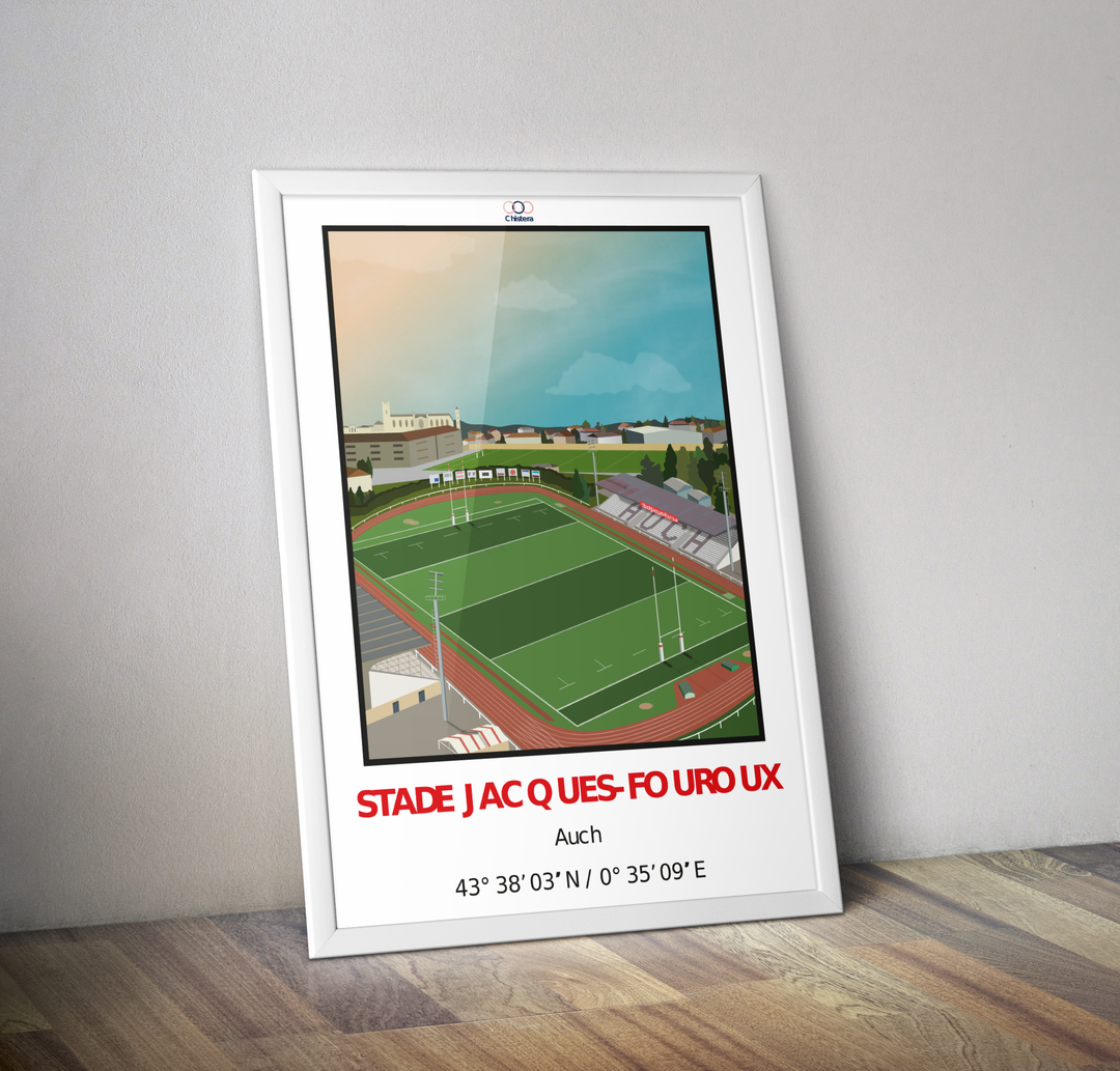 Affiche du Stade Jacques Fouroux I Affiche stade rugby Auch I Stade de rugby