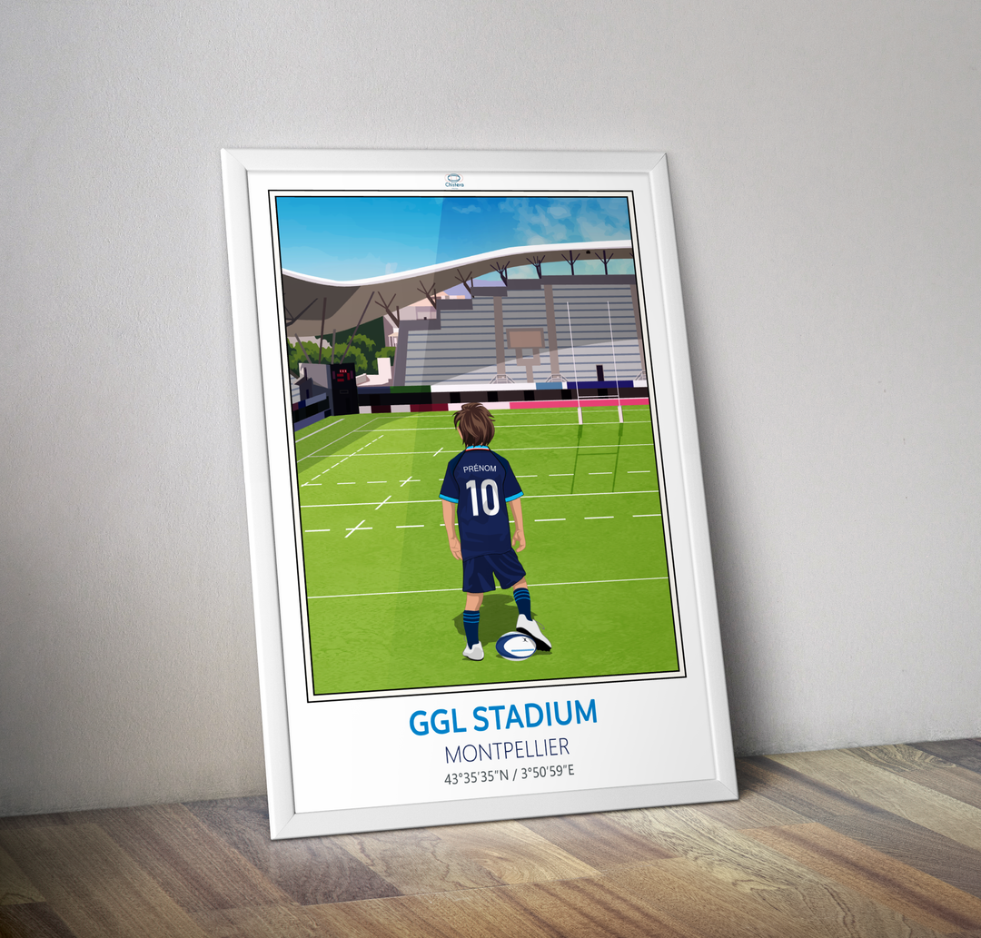 Affiche stade rugby GGL stadium enfant personnalisé