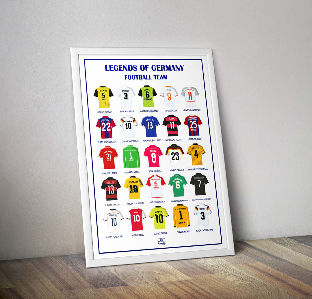 Légendes du football Allemand I Affiche légendes Germany