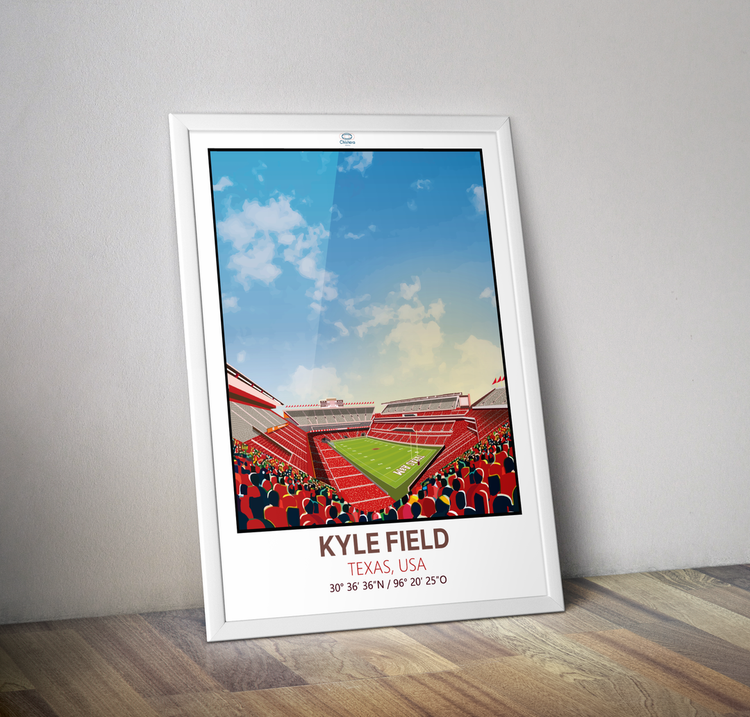 Affiche stade de Kyle field I Affiche foot US Texas USA