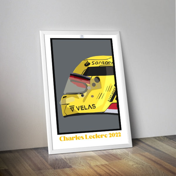 Affiche du casque CHARLES LECLERC 2022 I Formule 1 I Affiche F1