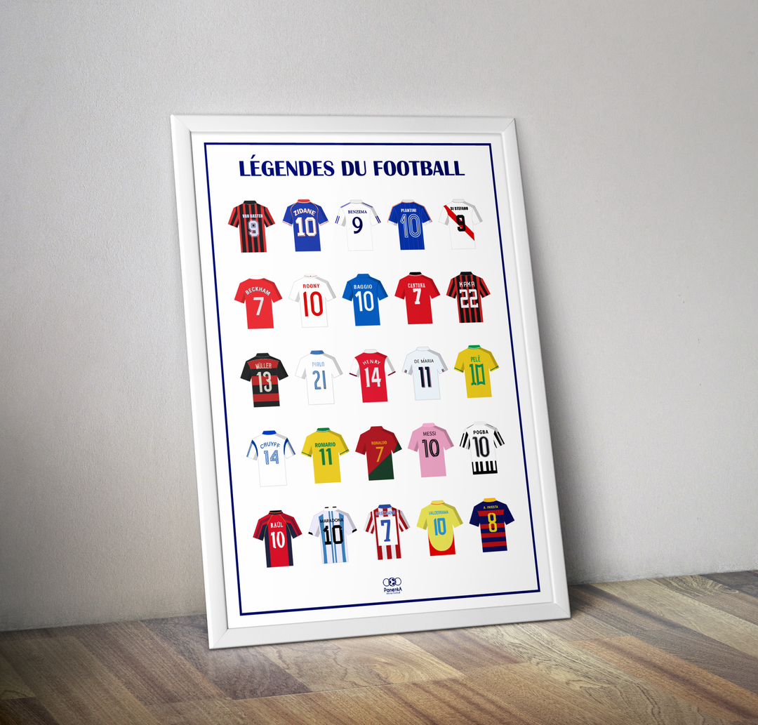 Légendes football mondial I Poster best soccer players