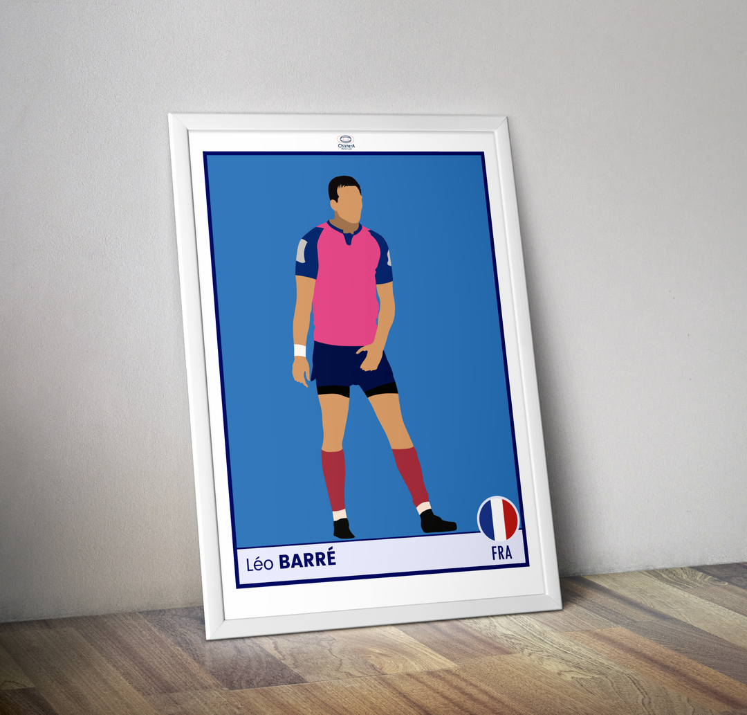 Affiche rugby vignette POP ART Léo Barré I Affiche rugby