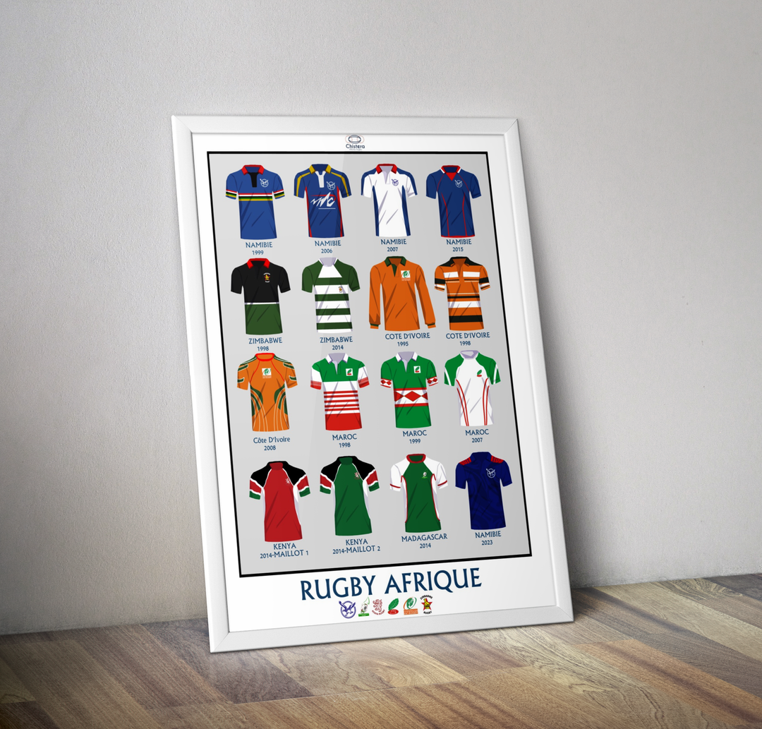 Affiche maillots rugby Afrique I Affiche rugby I Maillot Afrique