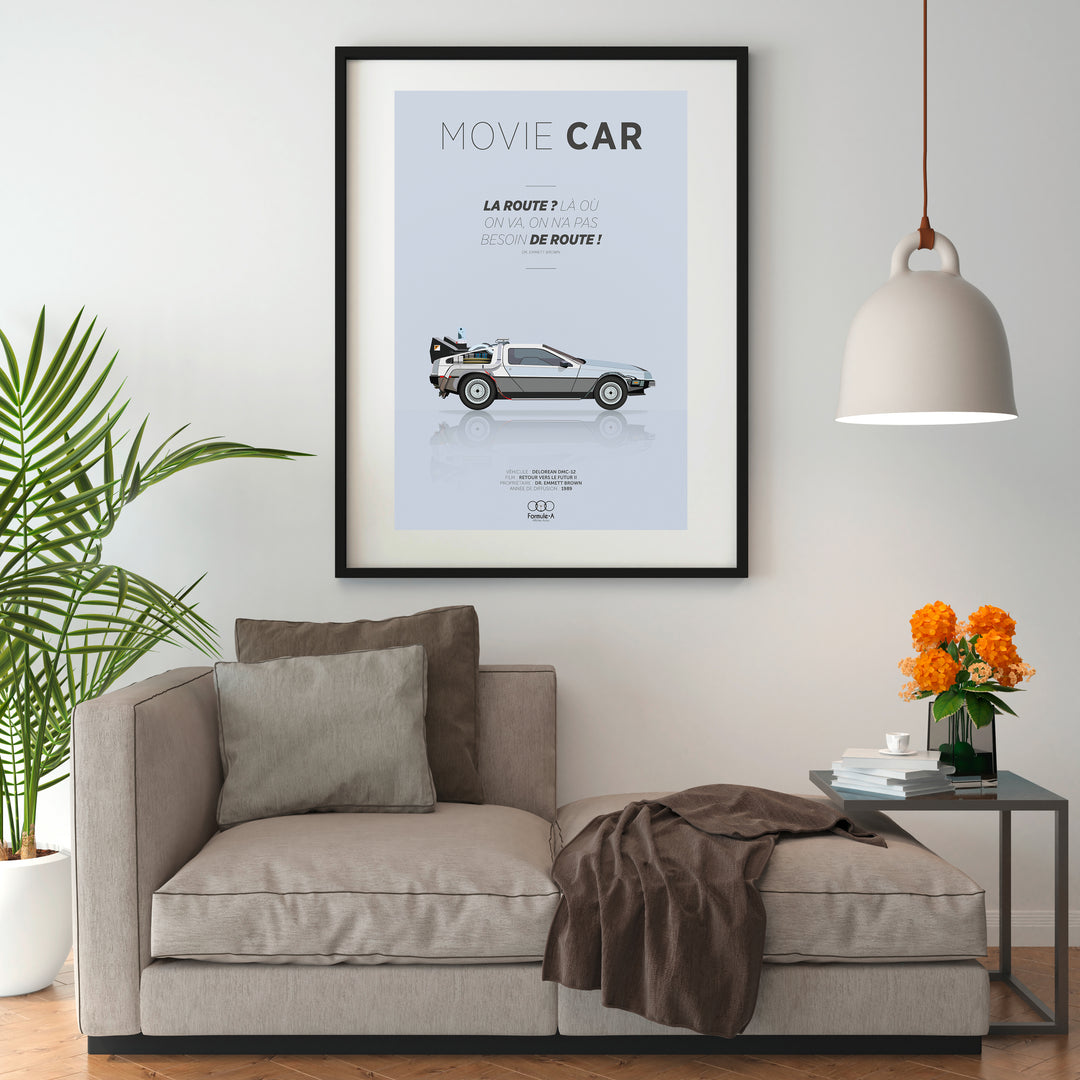 Affiche DeLorean Retour vers le futur I Affiche voiture de film