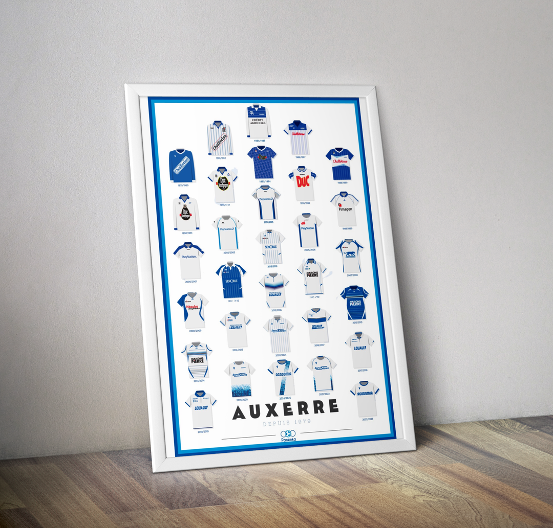 Maillots foot Auxerre 2024 2025 I Affiche de foot
