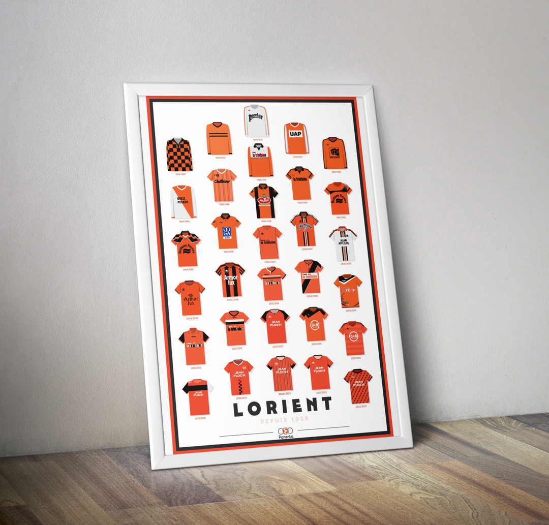 Maillots football Lorient 2024 2025 I Affiche maillots de football