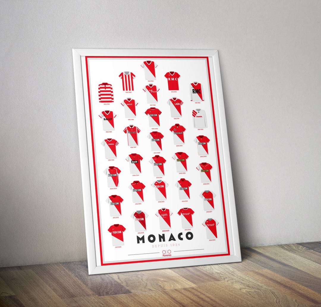Maillots AS Monaco saison 2024 2025 I Affiche maillot de Monaco