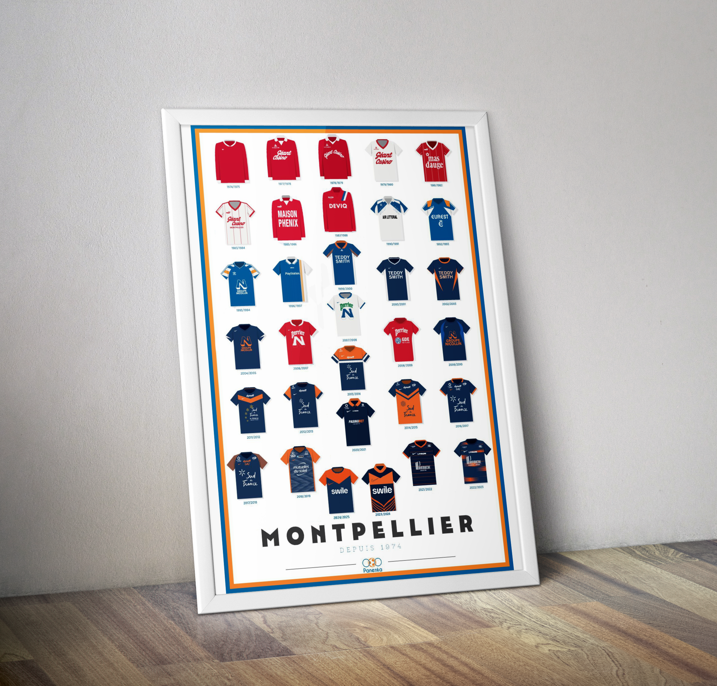 Poster Vintage MHSC Montpellier - Saison 1987/88 - Collection Foot